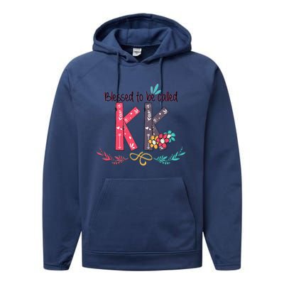 Blessed To Be Called Kk Colorful For Grandma Gifts Performance Fleece Hoodie