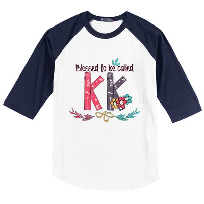 Blessed To Be Called Kk Colorful For Grandma Gifts Baseball Sleeve Shirt