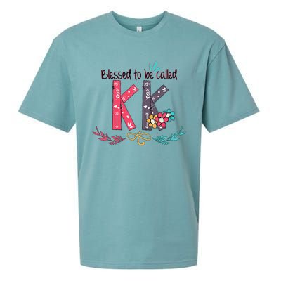 Blessed To Be Called Kk Colorful For Grandma Gifts Sueded Cloud Jersey T-Shirt