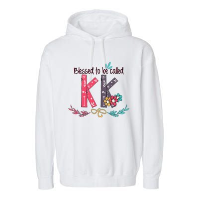 Blessed To Be Called Kk Colorful For Grandma Gifts Garment-Dyed Fleece Hoodie