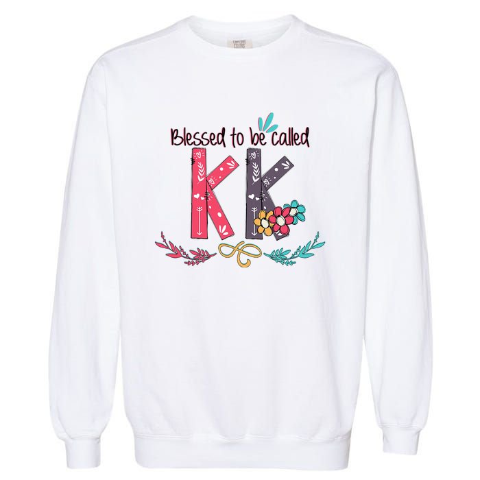 Blessed To Be Called Kk Colorful For Grandma Gifts Garment-Dyed Sweatshirt