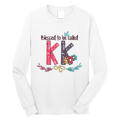 Blessed To Be Called Kk Colorful For Grandma Gifts Long Sleeve Shirt