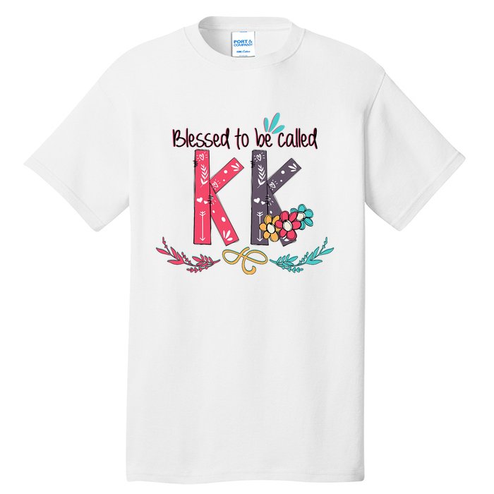 Blessed To Be Called Kk Colorful For Grandma Gifts Tall T-Shirt