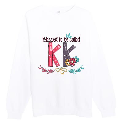 Blessed To Be Called Kk Colorful For Grandma Gifts Premium Crewneck Sweatshirt