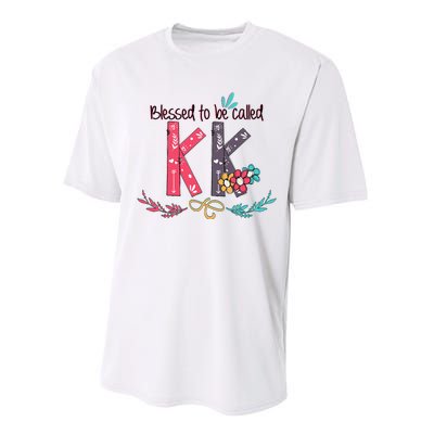 Blessed To Be Called Kk Colorful For Grandma Gifts Performance Sprint T-Shirt