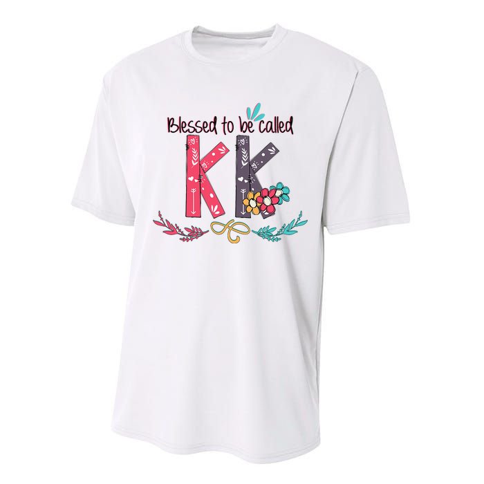 Blessed To Be Called Kk Colorful For Grandma Gifts Performance Sprint T-Shirt