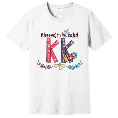 Blessed To Be Called Kk Colorful For Grandma Gifts Premium T-Shirt