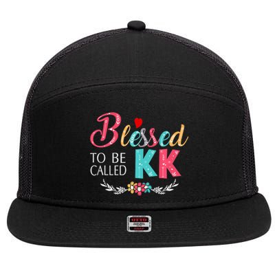 Blessed To Be Called Kk Colorful Gifts 7 Panel Mesh Trucker Snapback Hat