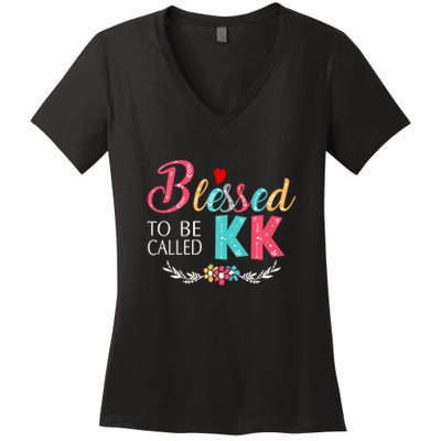 Blessed To Be Called Kk Colorful Gifts Women's V-Neck T-Shirt