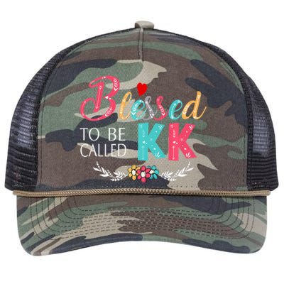 Blessed To Be Called Kk Colorful Gifts Retro Rope Trucker Hat Cap