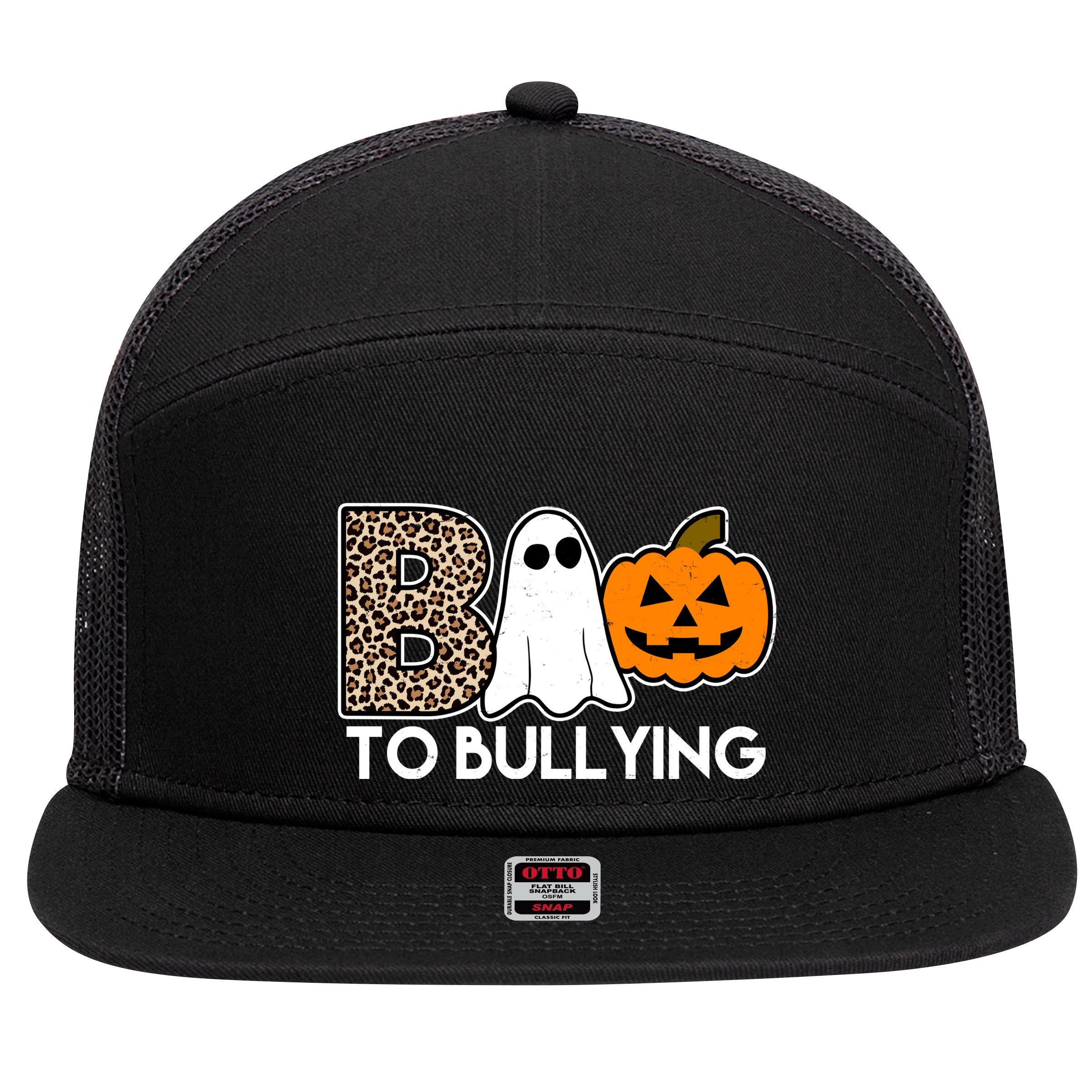 Boo To Bullying Awareness Halloween 7 Panel Mesh Trucker Snapback Hat