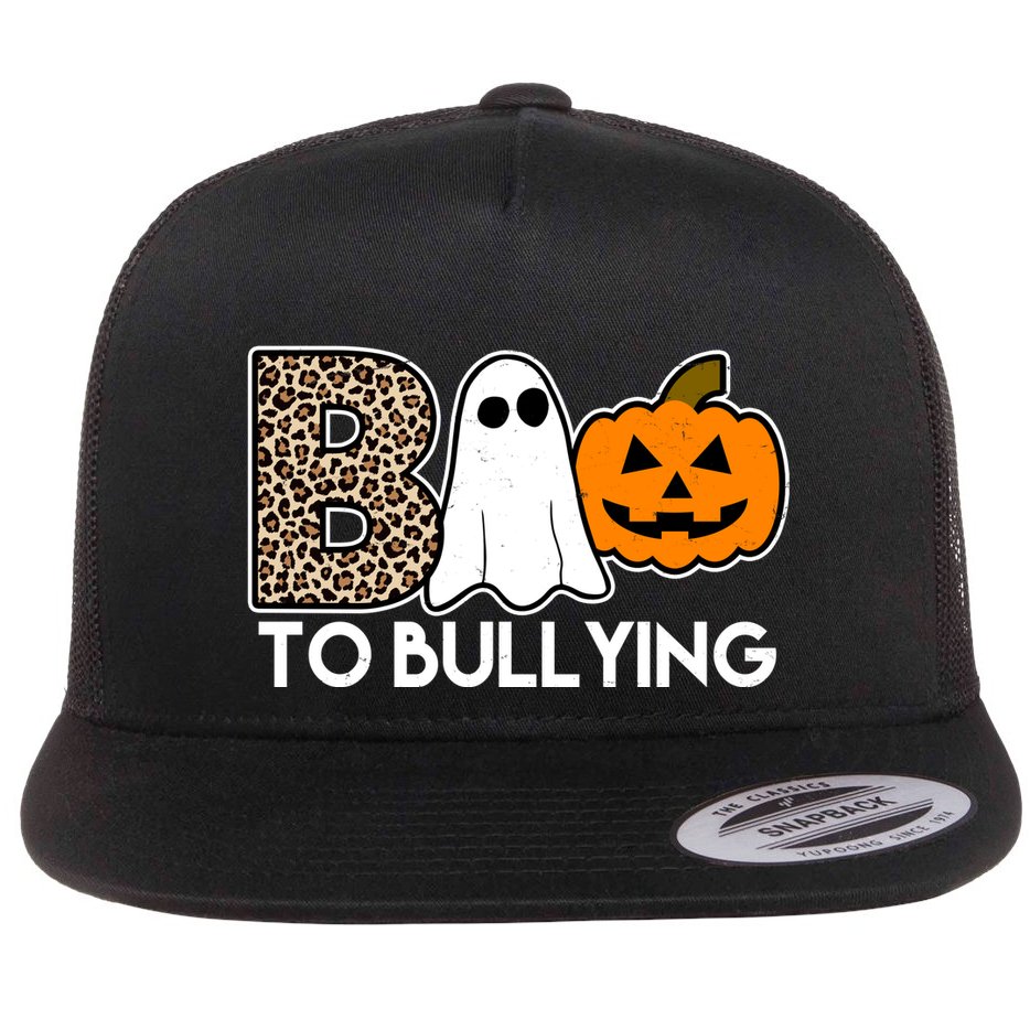 Boo To Bullying Awareness Halloween Flat Bill Trucker Hat