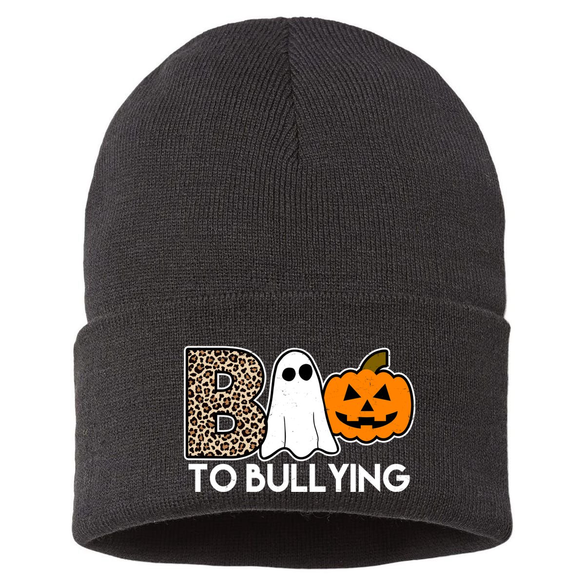 Boo To Bullying Awareness Halloween Sustainable Knit Beanie