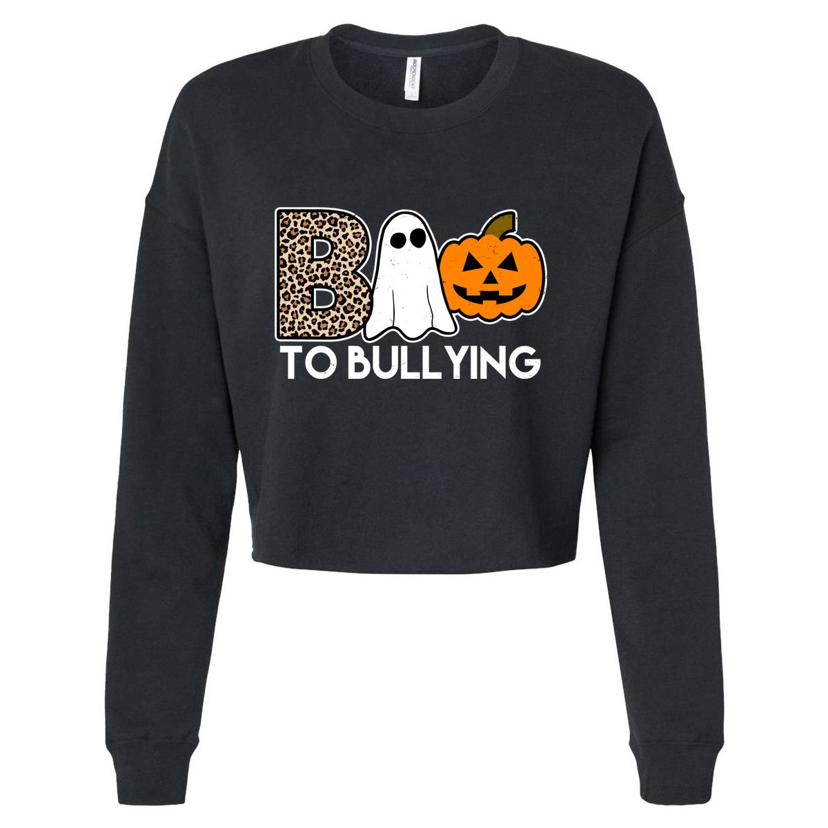 Boo To Bullying Awareness Halloween Cropped Pullover Crew