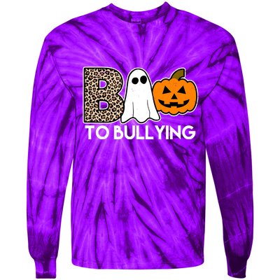 Boo To Bullying Awareness Halloween Tie-Dye Long Sleeve Shirt