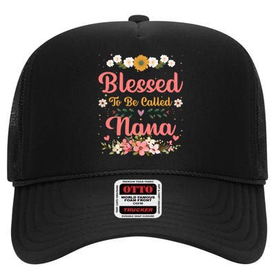 Blessed To Be Called Nina Mothers Day High Crown Mesh Back Trucker Hat