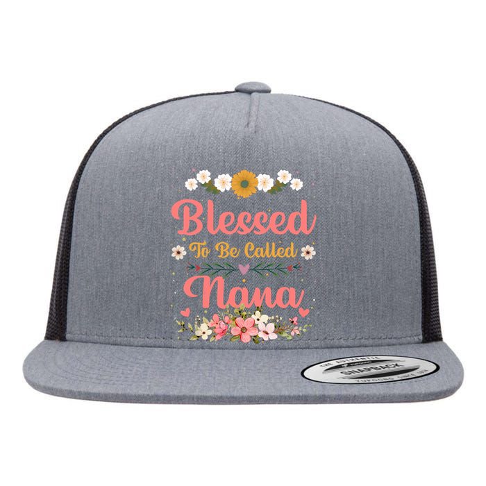 Blessed To Be Called Nina Mothers Day Flat Bill Trucker Hat