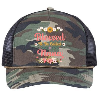 Blessed To Be Called Nina Mothers Day Retro Rope Trucker Hat Cap