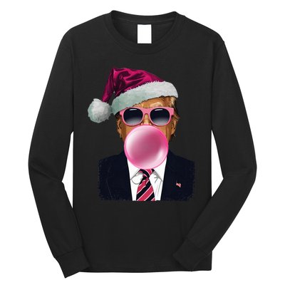 B.U.B.B.L.E.G.U.M Trump Blowing Christmas Trump Long Sleeve Shirt