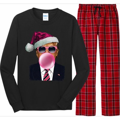 B.U.B.B.L.E.G.U.M Trump Blowing Christmas Trump Long Sleeve Pajama Set