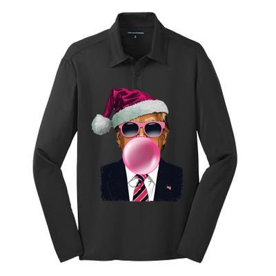 B.U.B.B.L.E.G.U.M Trump Blowing Christmas Trump Silk Touch Performance Long Sleeve Polo