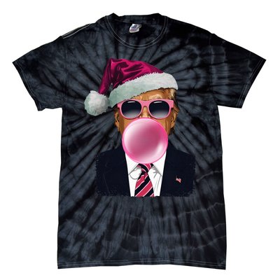 B.U.B.B.L.E.G.U.M Trump Blowing Christmas Trump Tie-Dye T-Shirt