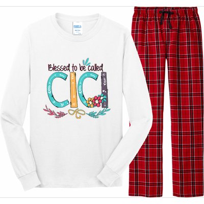 Blessed To Be Called Cici Colorful Grandma Long Sleeve Pajama Set