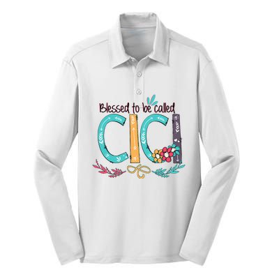 Blessed To Be Called Cici Colorful Grandma Silk Touch Performance Long Sleeve Polo