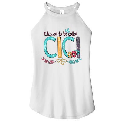 Blessed To Be Called Cici Colorful Grandma Women’s Perfect Tri Rocker Tank