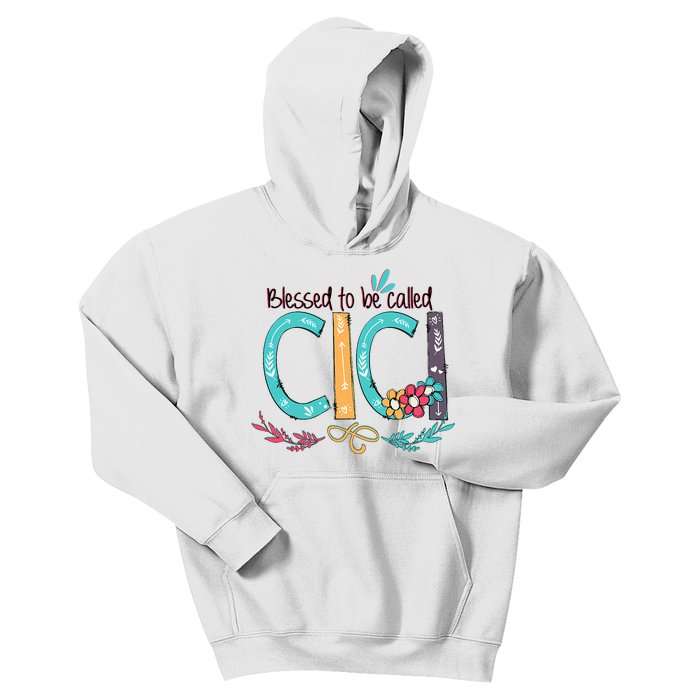 Blessed To Be Called Cici Colorful Grandma Kids Hoodie