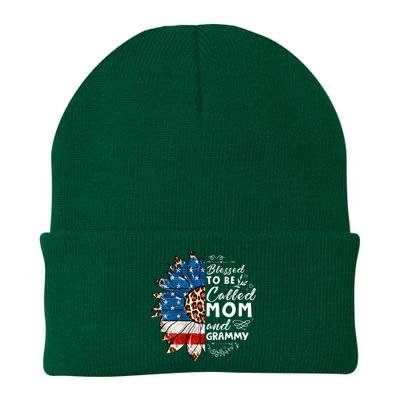 Blessed To Be Called Mom And Grammy Sunflower Knit Cap Winter Beanie