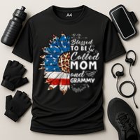 Blessed To Be Called Mom And Grammy Sunflower Cooling Performance Crew T-Shirt