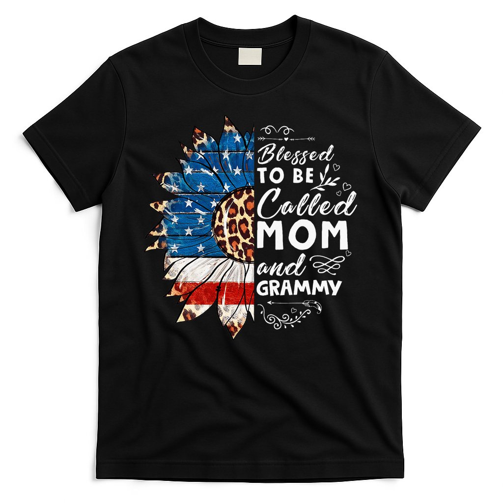 Blessed To Be Called Mom And Grammy Sunflower T-Shirt