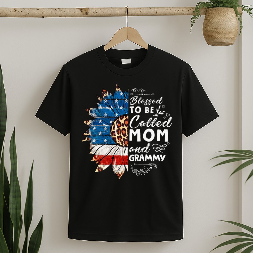 Blessed To Be Called Mom And Grammy Sunflower T-Shirt