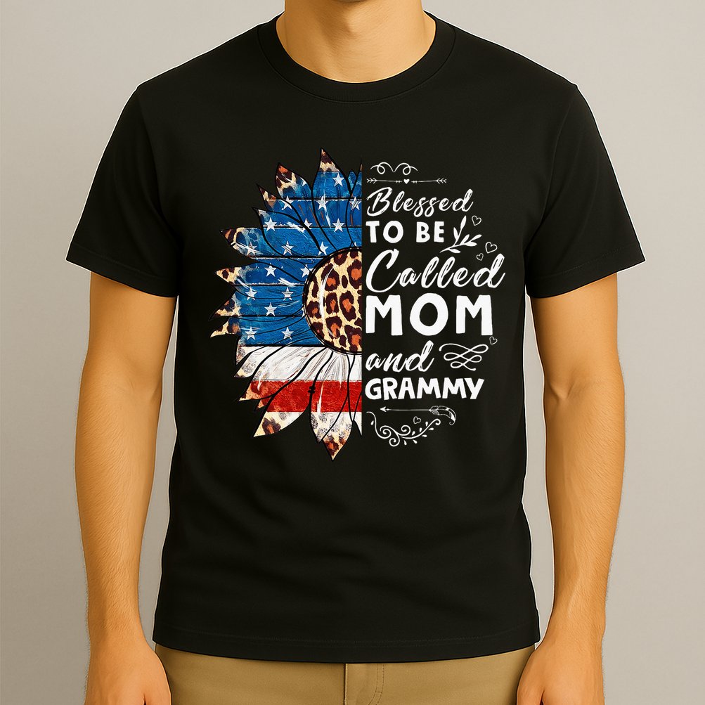 Blessed To Be Called Mom And Grammy Sunflower T-Shirt