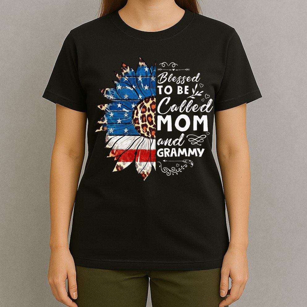 Blessed To Be Called Mom And Grammy Sunflower T-Shirt