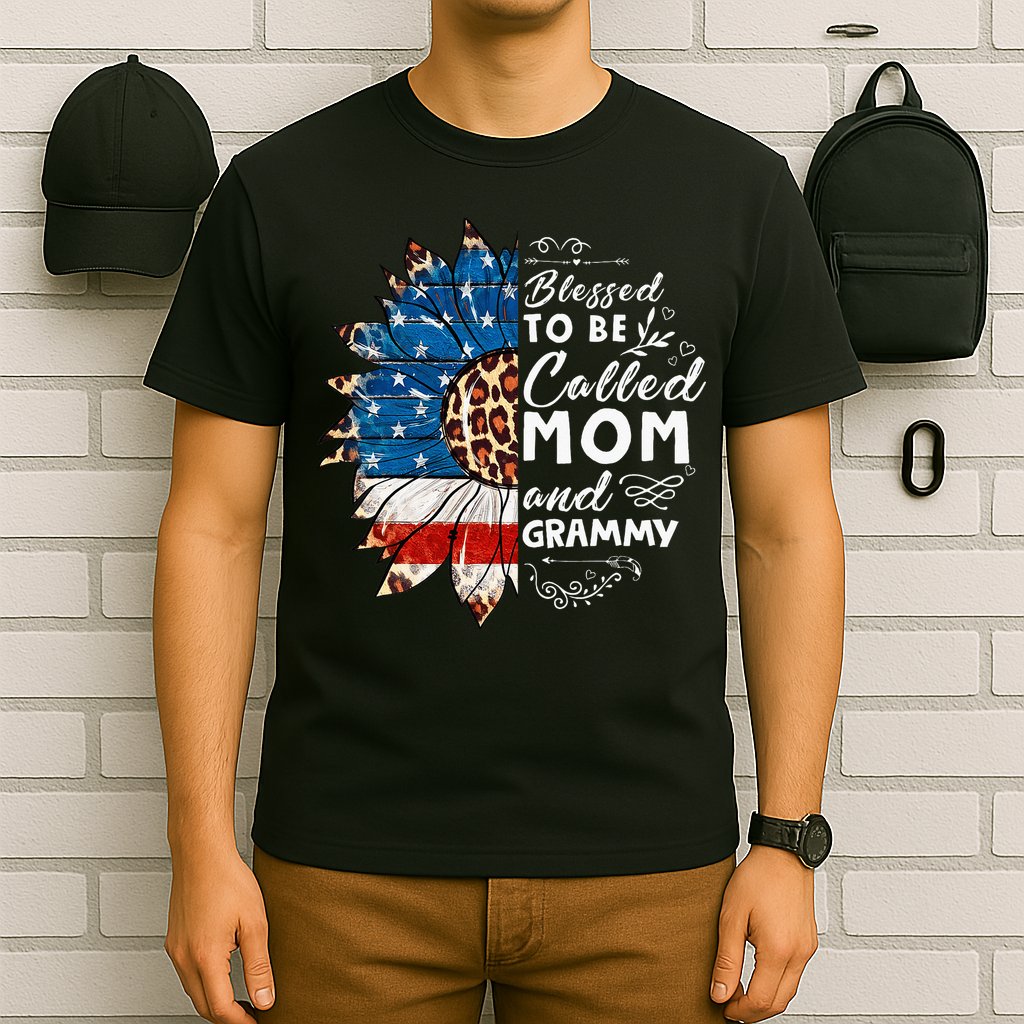 Blessed To Be Called Mom And Grammy Sunflower T-Shirt
