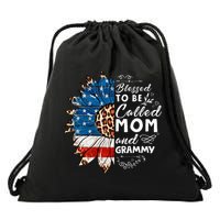 Blessed To Be Called Mom And Grammy Sunflower Drawstring Bag