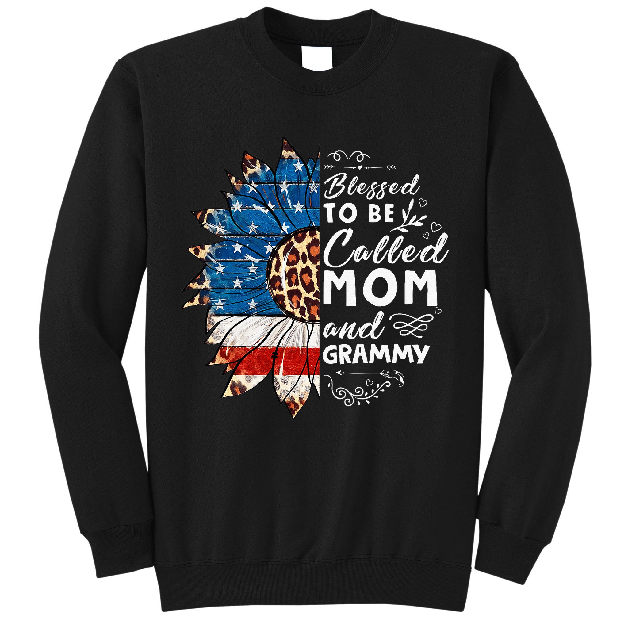 Blessed To Be Called Mom And Grammy Sunflower Tall Sweatshirt