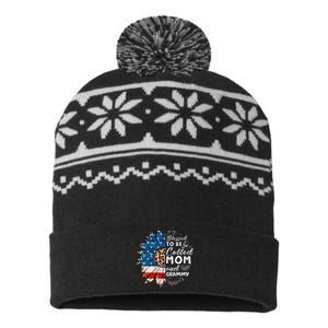 Blessed To Be Called Mom And Grammy Sunflower USA-Made Snowflake Beanie