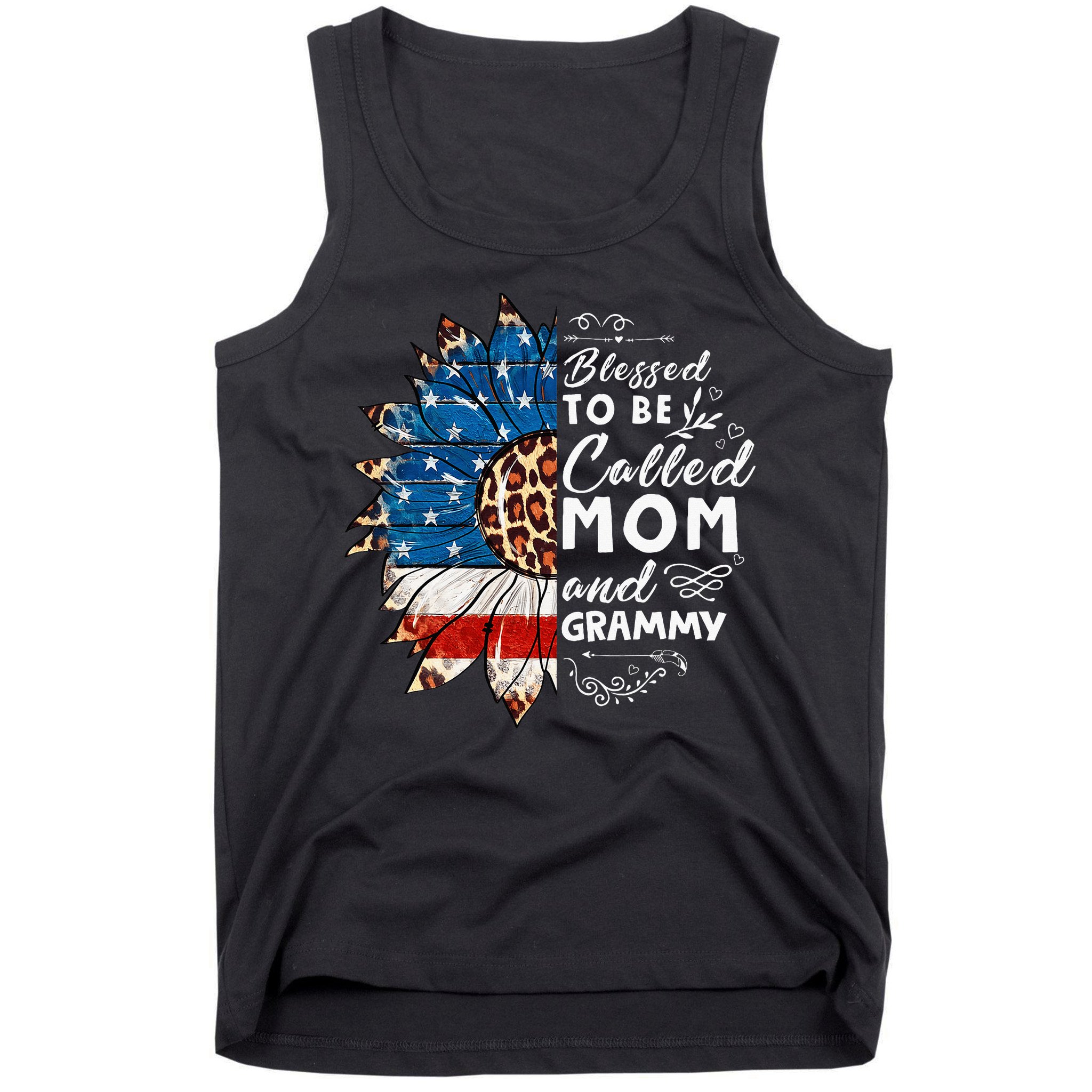 Blessed To Be Called Mom And Grammy Sunflower Tank Top