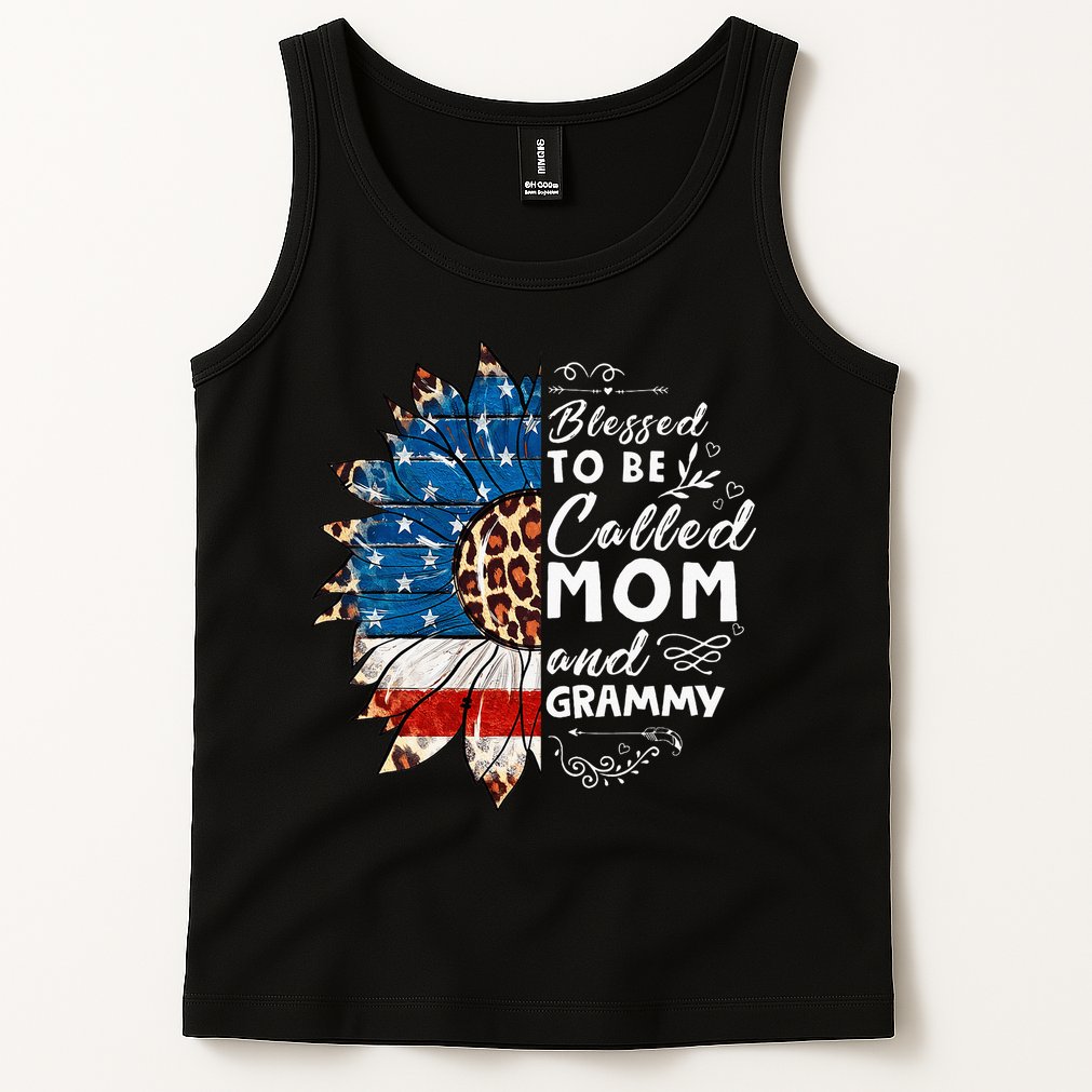 Blessed To Be Called Mom And Grammy Sunflower Tank Top