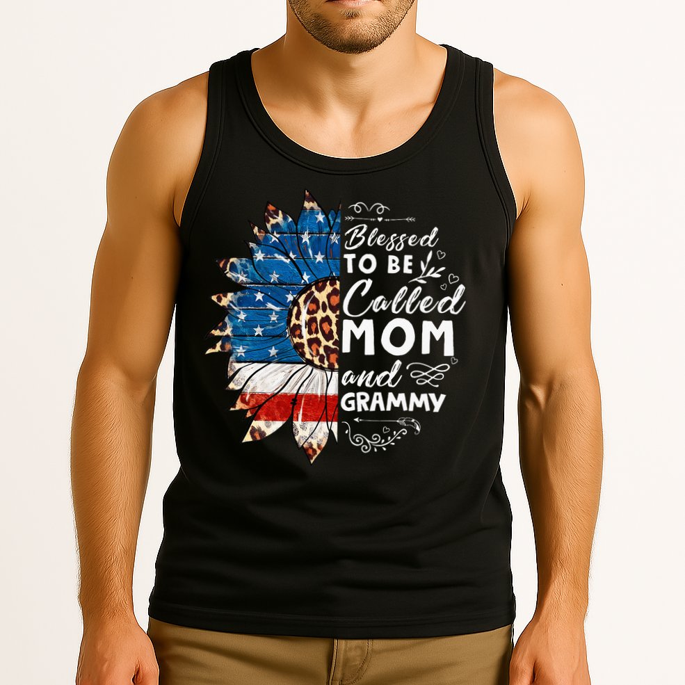 Blessed To Be Called Mom And Grammy Sunflower Tank Top