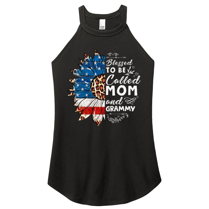 Blessed To Be Called Mom And Grammy Sunflower Women's Perfect Tri Rocker Tank