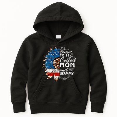 Blessed To Be Called Mom And Grammy Sunflower Kids Hoodie
