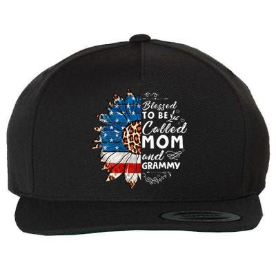 Blessed To Be Called Mom And Grammy Sunflower Wool Snapback Cap