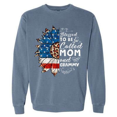 Blessed To Be Called Mom And Grammy Sunflower Garment-Dyed Sweatshirt