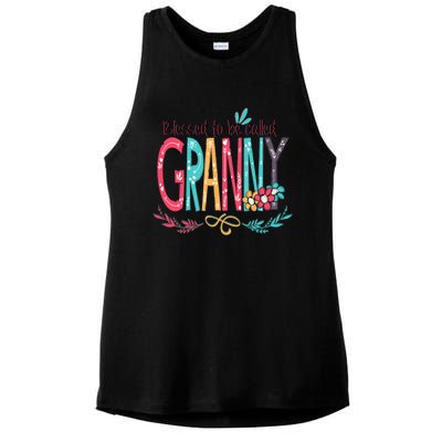 Blessed To Be Called Granny Colorful Gifts Ladies PosiCharge Tri-Blend Wicking Tank