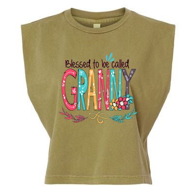 Blessed To Be Called Granny Colorful Gifts Garment-Dyed Women's Muscle Tee