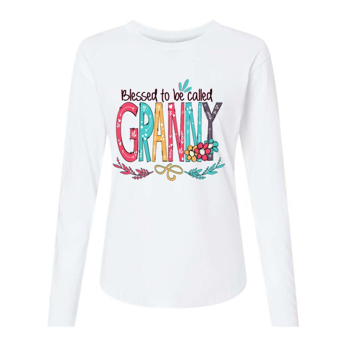 Blessed To Be Called Granny Colorful Gifts Womens Cotton Relaxed Long Sleeve T-Shirt